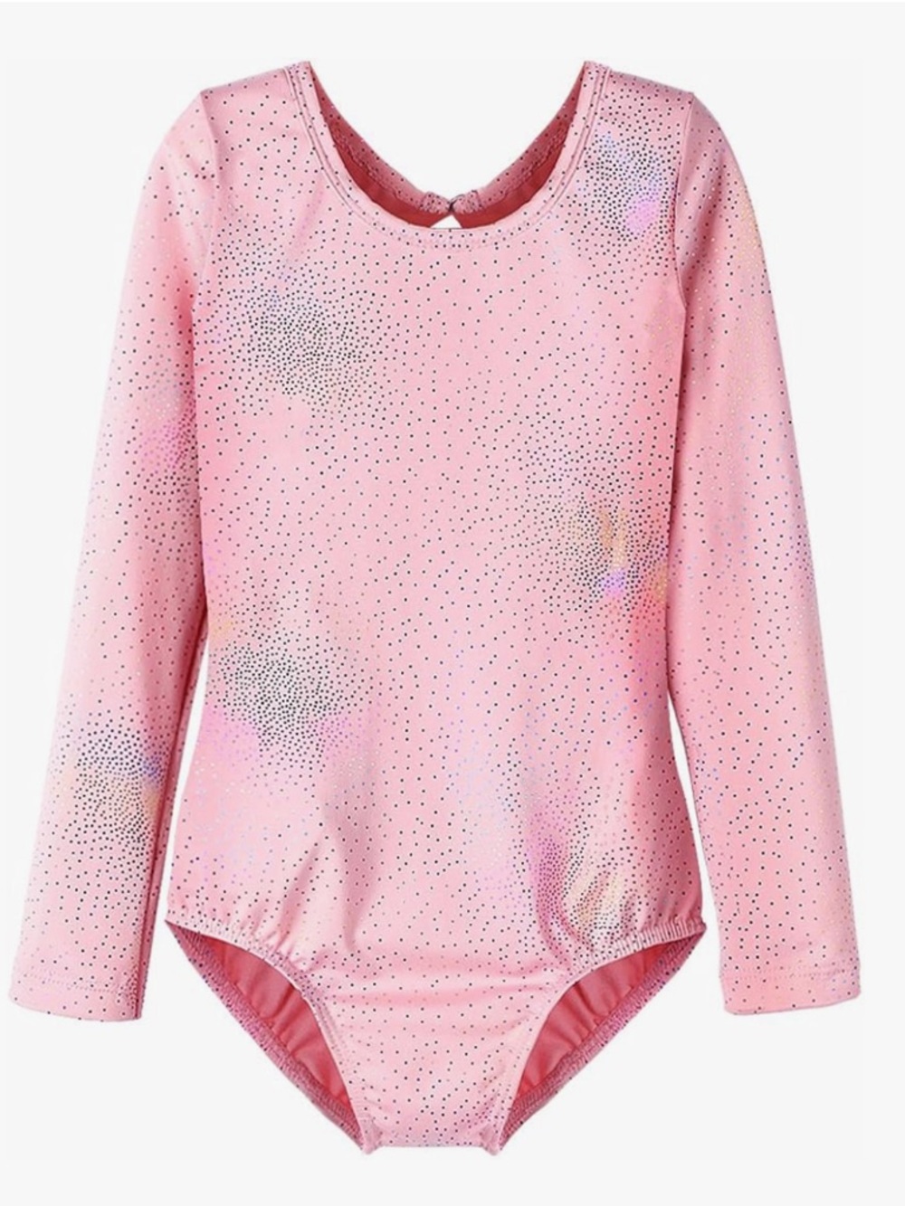 Girls' Long Sleeve Pink Sparkle Leotard